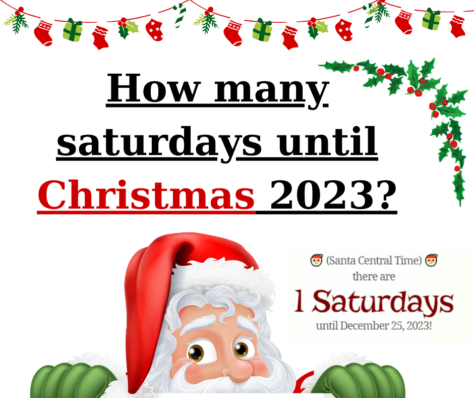 How many saturdays until Christmas 2023?
