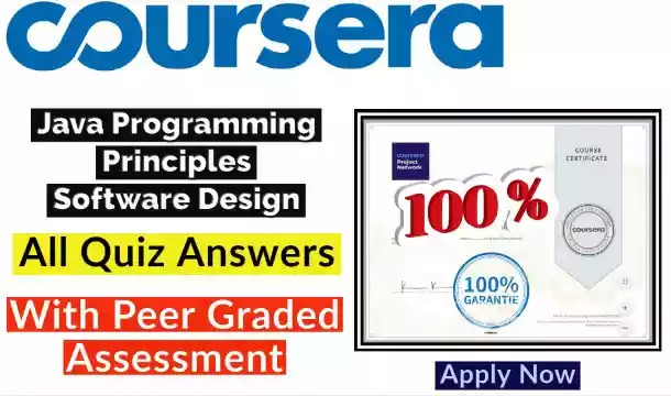 Java Programming Principles Software Design Coursera Quiz