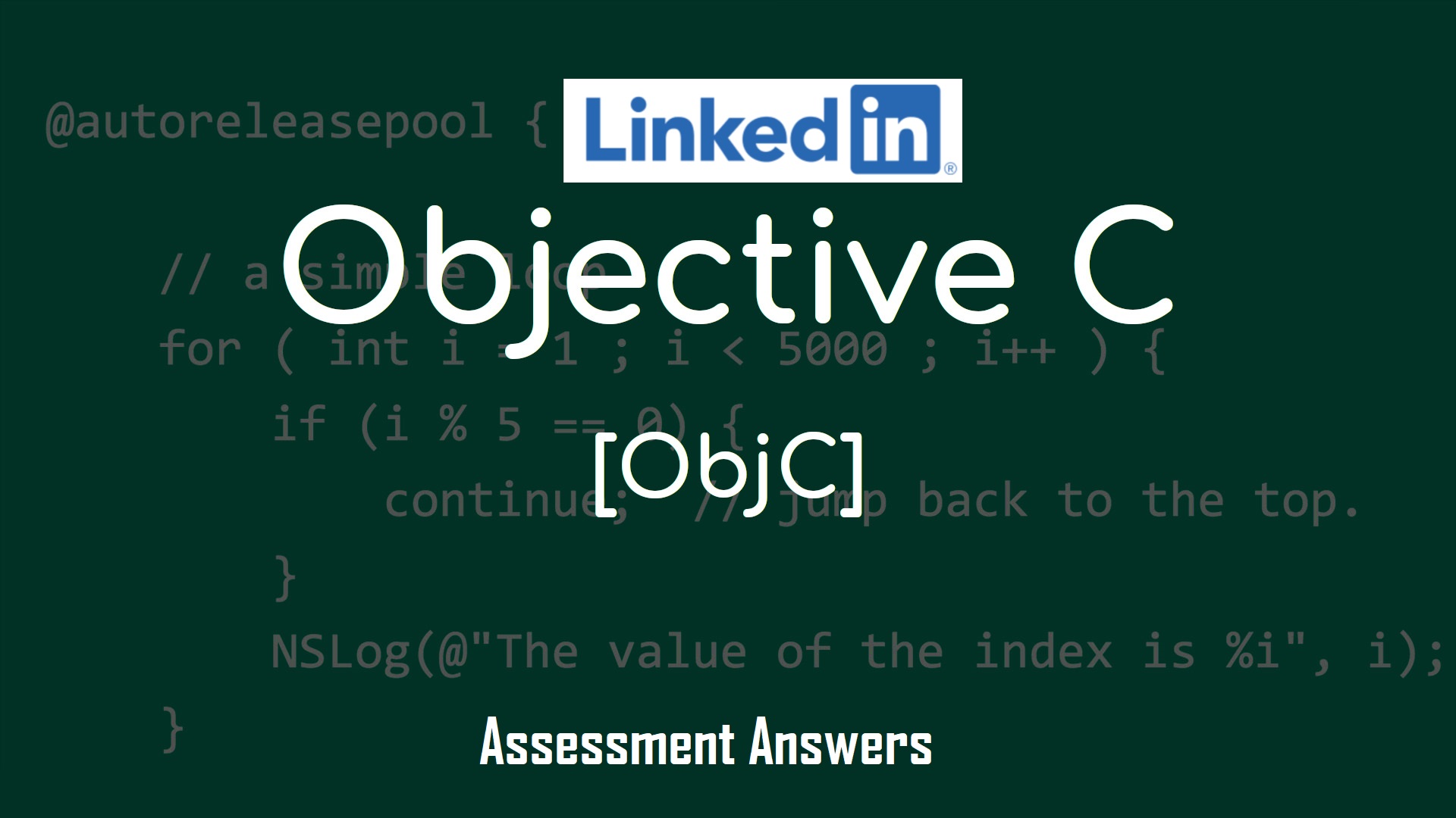 LinkedIn C Objective Assessment Answers