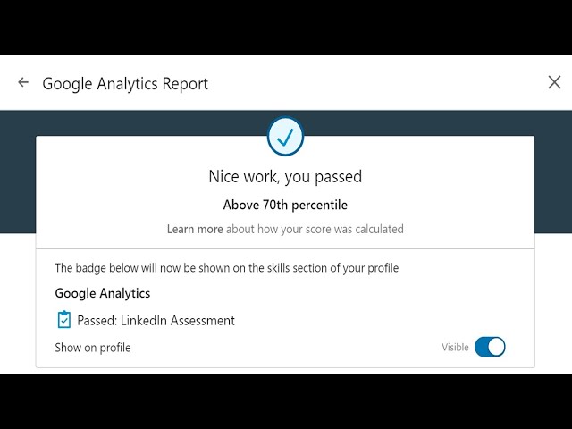 LinkedIn Google Analytics Assessment Answers