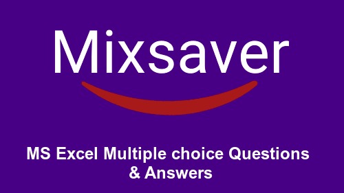 MS Excel Multiple choice Questions & Answers