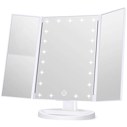 deweisn Tri-Fold Lighted Vanity Mirror with 21 LED Lights Sale.
