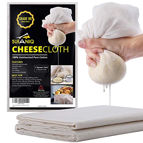 Cheese Mold with a Follower and Cheesecloth.