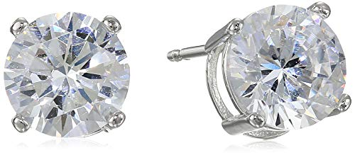Essentials Plated Sterling Silver Cubic Zirconia Stud Earrings on Sale.
