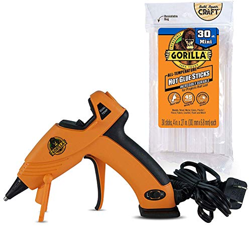 Gorilla Dual Temp Mini Hot Glue Gun Kit with 30 Hot Glue Sticks.