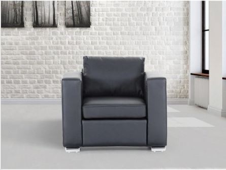 (Black) Genuine Leather Armchair - HELSINKI.