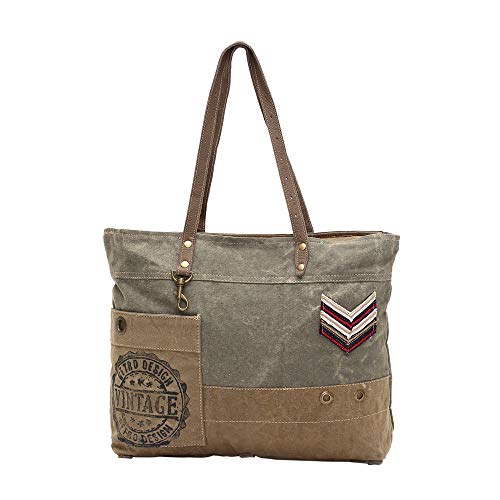 Myra Bags Military Badge Upcycled Canvas Tote Bag Sale.