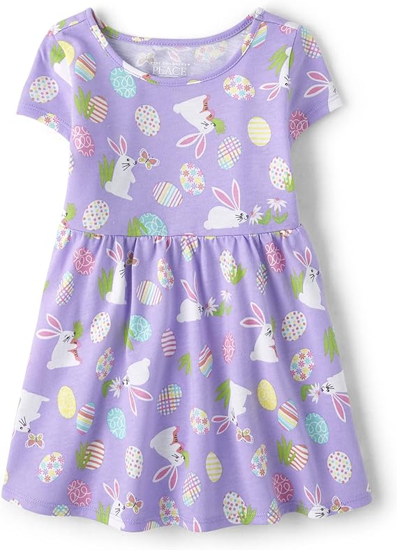 Easter Rabbit Pattern Girl Cotton Dress-Easter Sale 2024.
