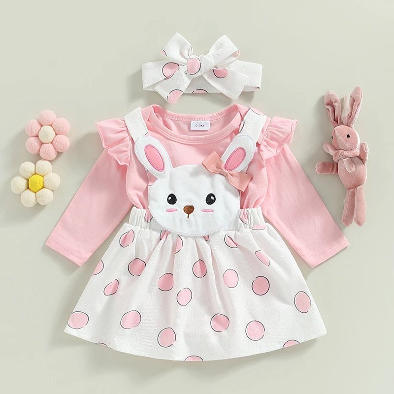 Pale Pink Bunny Rabbit Fluffy Tutu Dress with Ears Headband.