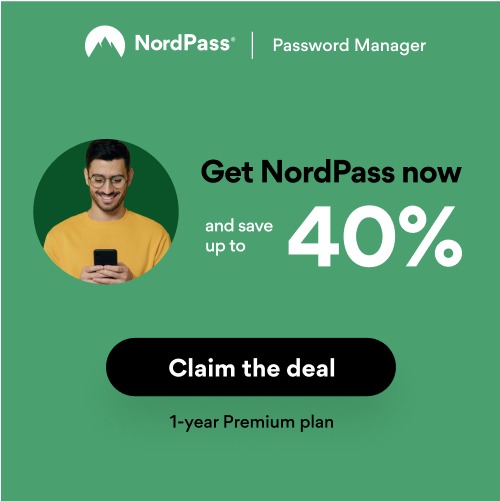 NordPass Coupon Save upto 40%.