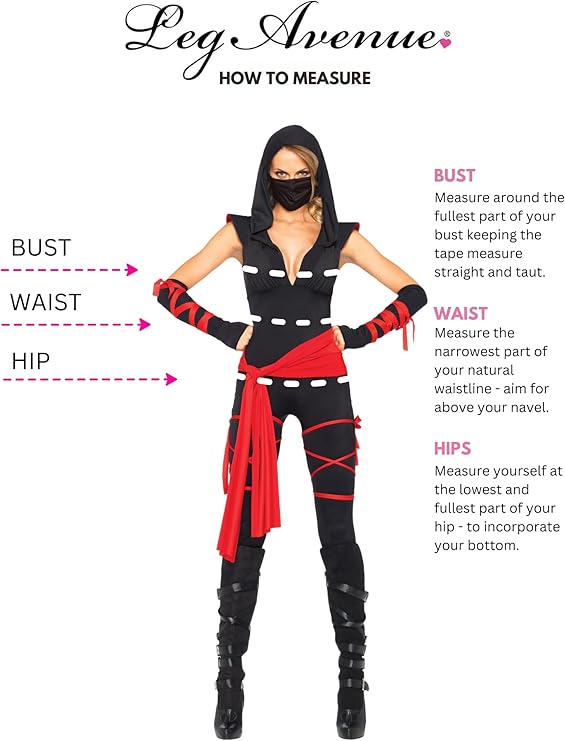 Sexy Ninja Costume Set - 4 Piece Leg Avenue Outfit.